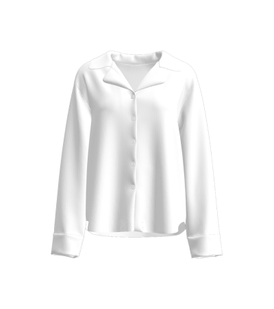Ladies' Cuban collar long-sleeved home dress with cuffs -A0124AB-A - Imitation cotton -180g/S