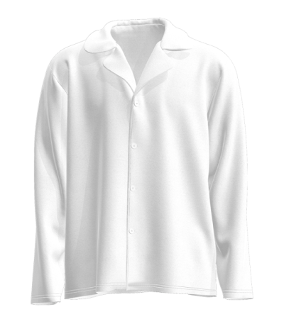 Men's Cuban collar long-sleeved milk silk home wear (clothing) -A0073SAB-A - Milk shreds -170g/XS