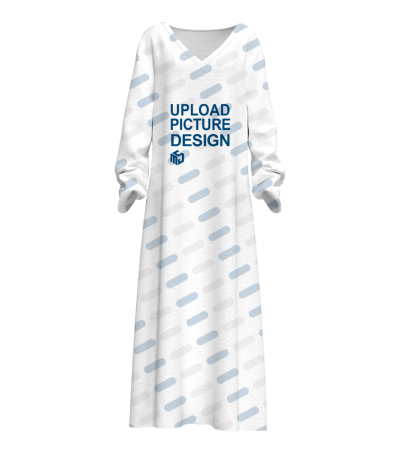 Women's Long Sleeve V-neck Dress - HJKJ006 - Grinding milk shreds -200g/XL