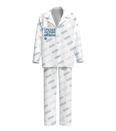 Lapel Collar Ice Silk Long Set (R0011 Self-Fabric Webbing Style, Pocket Removed) with Cuffs and Ankle Bands, No Pockets - R0179X - Ice silk -140g/XS