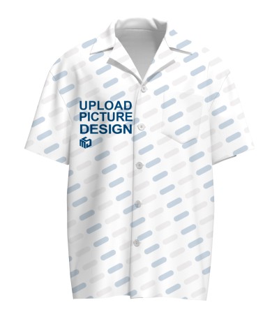Men's 5-button Hawaiian collar with top left pocket short sleeved shirt KXKY002X - Four sided bullet -120g/S