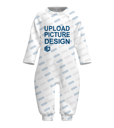 Crew Neck Short Sleeve Romper, No Cuffs on Right Foot, No Cuffs, No Leg Opening - A0072X - Imitation cotton -200g/3M
