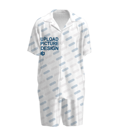 Men's Lapel Pajama Set with Pockets, No Ankle Bands, No Cuffs - A0178X - Imitation cotton -180g/S