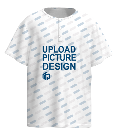 Men's digital printed imitation cotton 3-button short-sleeved henley shirt - LTM10041X - Imitation cotton -180g/S