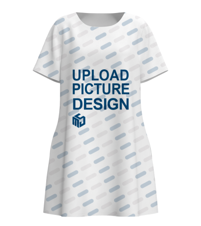 Women's Short Sleeve Crew Neck Dress with Pockets - A0262 - Milk shreds-170g/S