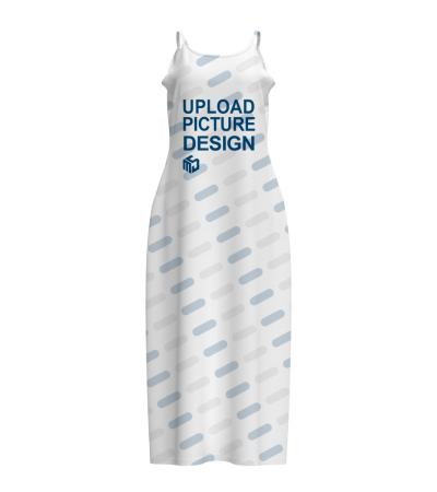 Women's long dress with pockets and straps - R0055X - Milk shreds-170g/S