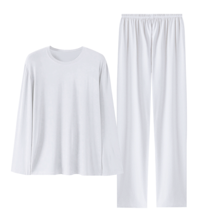 Men's round neck long home clothes (clothing) - R0099AB-A - Imitation cotton -180g/XS