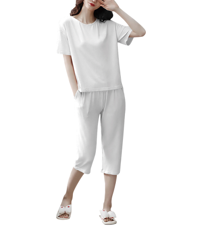 Women's round neck short sleeved home clothes (clothing) - R0027AB-A - Imitation cotton -180g/S
